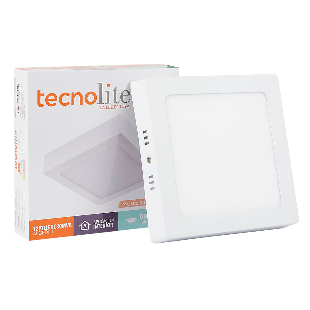 LÁMPARA DE INTERIOR LED ALGEDI II TECNOLITE PARA SOBREPONER 12W LUZ SUAVE CÁLIDA