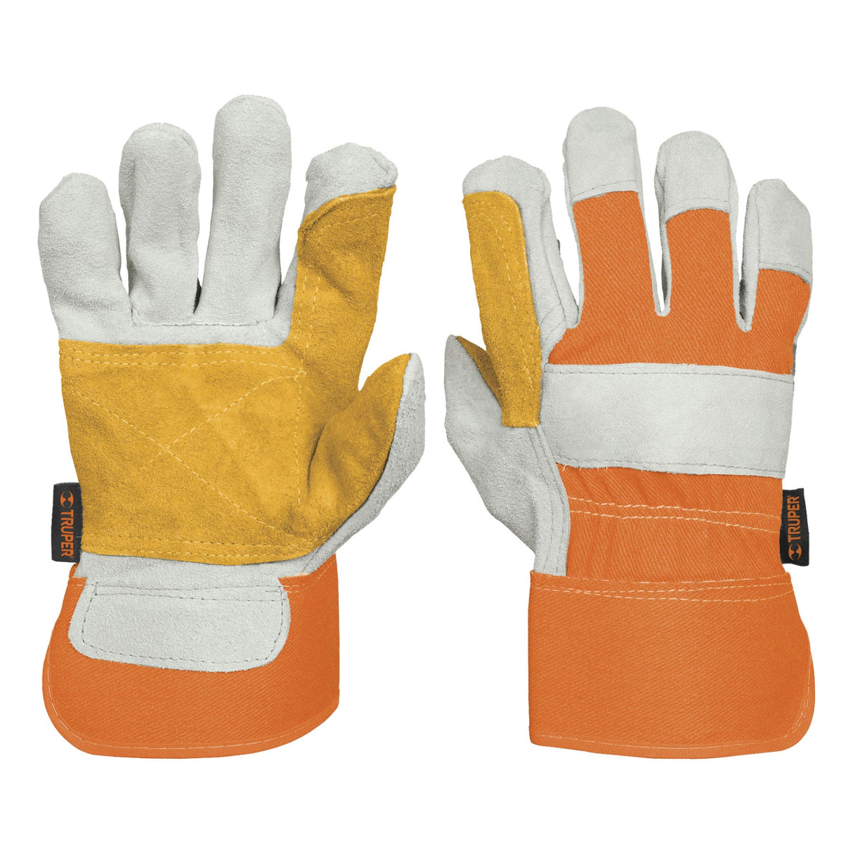 GUANTES DE CARNAZA Y LONETA CON REFUERZO GRANDE MCA TRUPER SEG. INDUSTRIAL