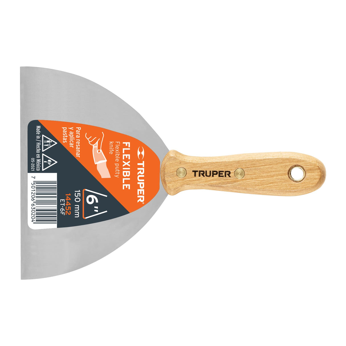 ESPATULA FLEXIBLE MANGO DE MADERA 6" MCA TRUPER CONSTRUCCION