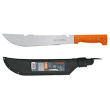 MACHETE TIPO RAMBO 12" CACHA NARANJA CON FUNDA MCA TRUPER