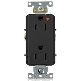 RECEPTACULO DUPLEX DECORA PLUS T.A. H 2P 3H 15A 125V NEGRO  LEVITON ***SIN T.E.***