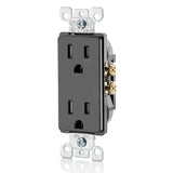 RECEPTACULO DUPLEX DECORA PLUS T.A. H 2P 3H 15A 125V NEGRO  LEVITON ***SIN T.E.***