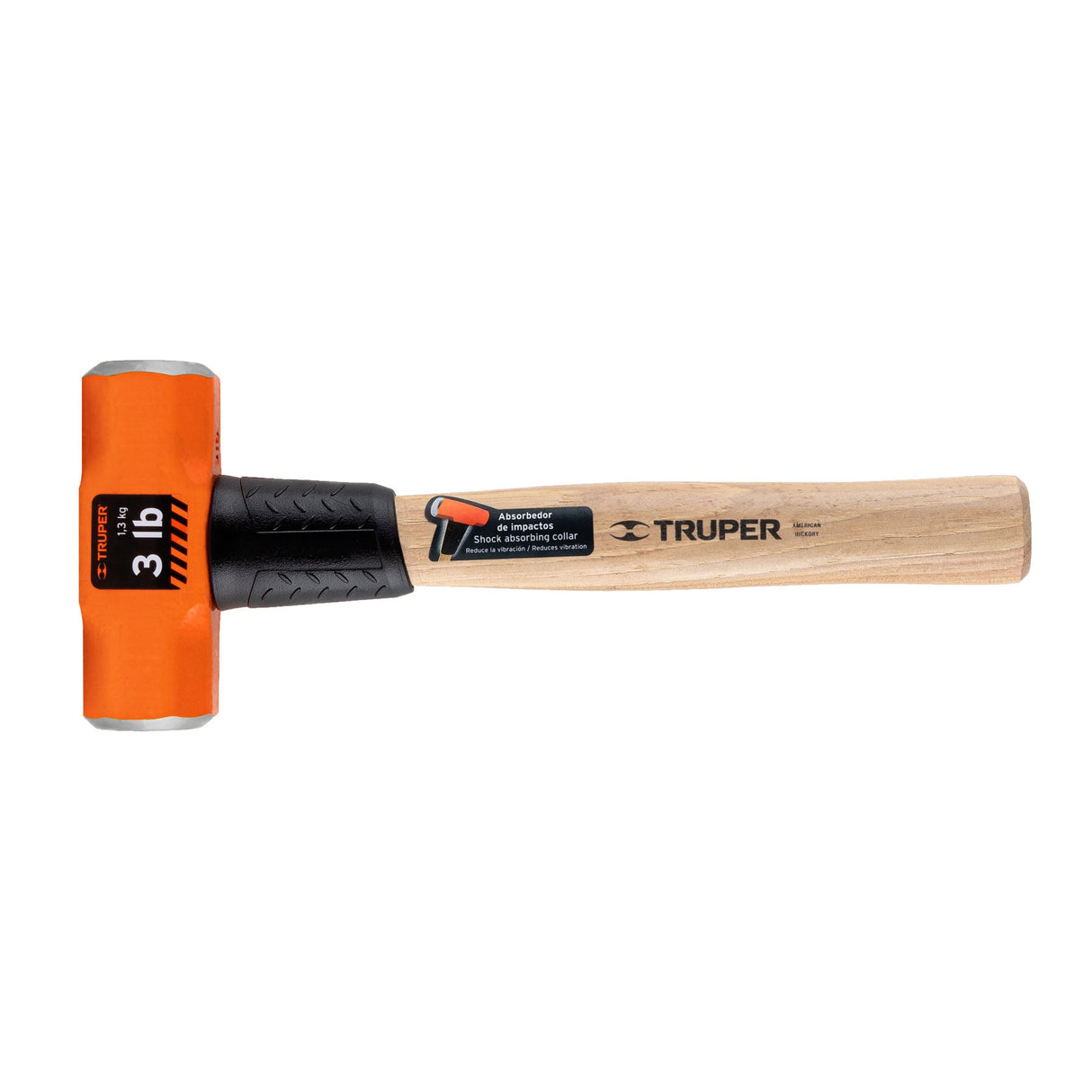 MARRO OCTAGONAL 3 LB.(1.3KG.) MANGO DE MADERA 12" (30CMS.) MD-3M 16507 TRUPER *** OFRECER 1434EG ***