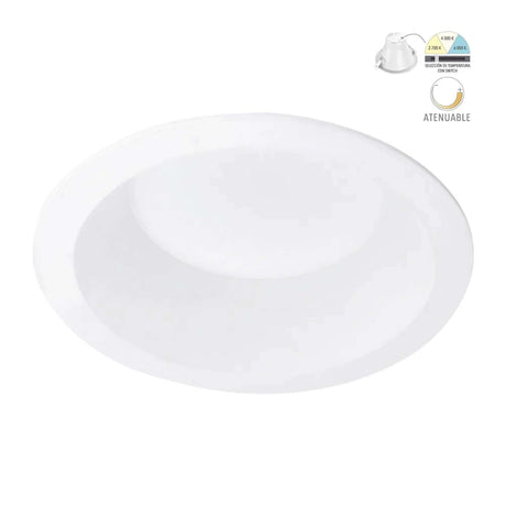 LAMPARA EMPOTRABLE DOWNLIGHT LED 16 W LUZ BLANCA CONFIGURABLE ATENUABLE