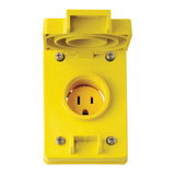 RECEPTACULO CON CUBIERTA AMARILLA NEMA 515R 2P 3W  15A 125V MCA LEVITON