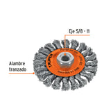CARDA TRENZADA CIRCULAR 4" PARA ESMERILADORA MCA TRUPER