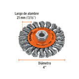 CARDA TRENZADA CIRCULAR 4" PARA ESMERILADORA MCA TRUPER