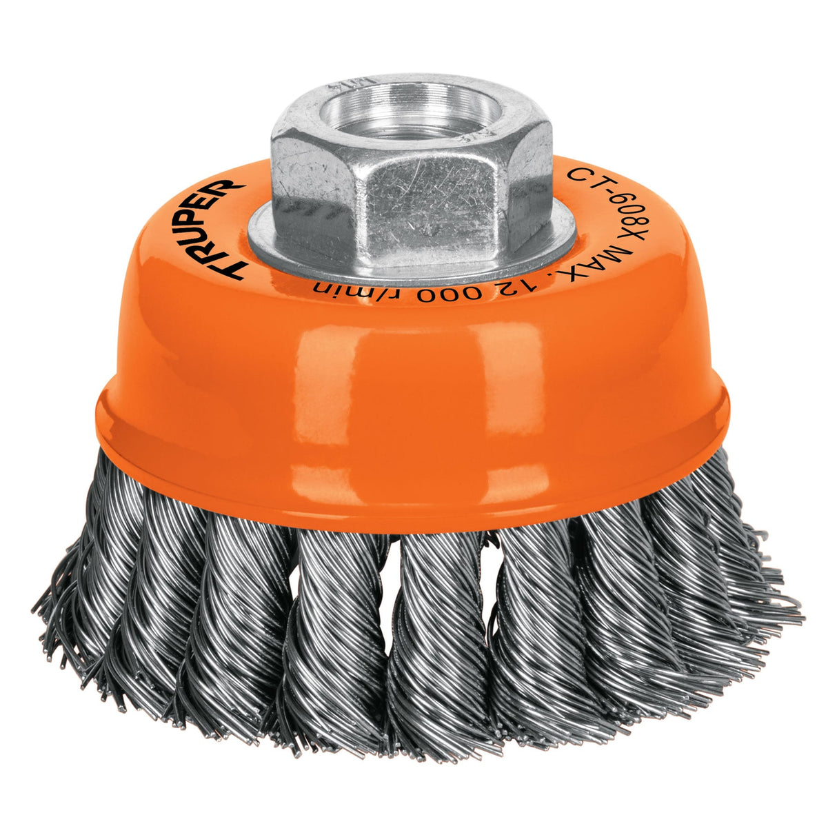 CARDA COPA ALAMBRE TRENZADO GRUESO 3X5/8" PARA ESMERIL MCA TRUPER