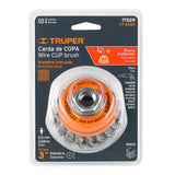 CARDA COPA ALAMBRE TRENZADO GRUESO 3X5/8" PARA ESMERIL MCA TRUPER