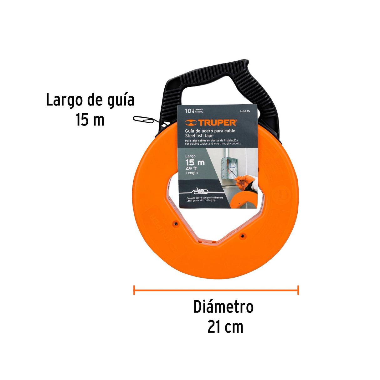 GUIA DE ACERO PARA CABLE 15MTS. 1.5X3MM GUIA-15 17751 TRUPER *** OFRECER 56331 ***