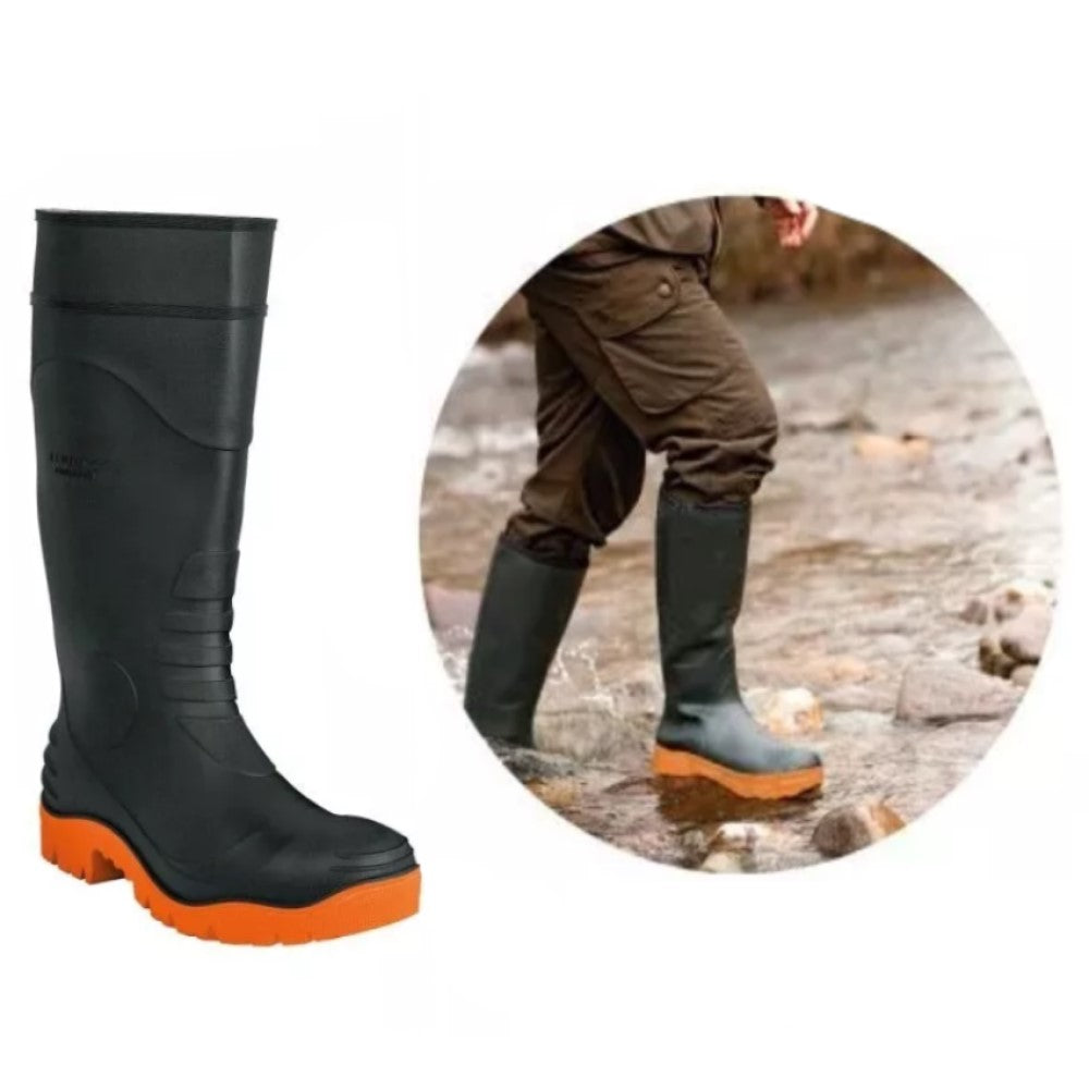 BOTA INDUSTRIAL PVC NEGRAS C/SUELA NARANJA #27 BOT-27I TRUPER