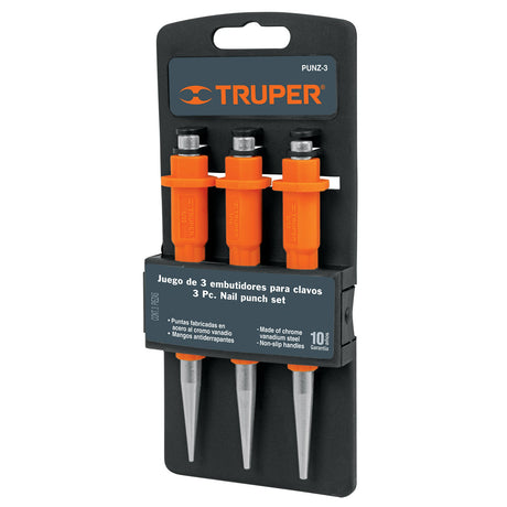 JUEGO DE EMBUTIDORES DE CLAVOS 3 PIEZAS MCA TRUPER CARPINTERIA *** OFRECER 117230 ***
