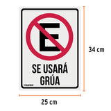 LETRERO DE SEÑALIZACION "NO ESTACIONARSE" 25X34 CM MCA TRUPER