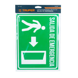 LETRERO DE SEÑALIZACION "SALIDA DE EMERGENCIA" 21 X 28 CM MCA TRUPER