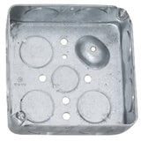 CAJA CUADRADA TROQUELADA 4" P/TUBO 3/4" PROF. 1 1/2" RACO