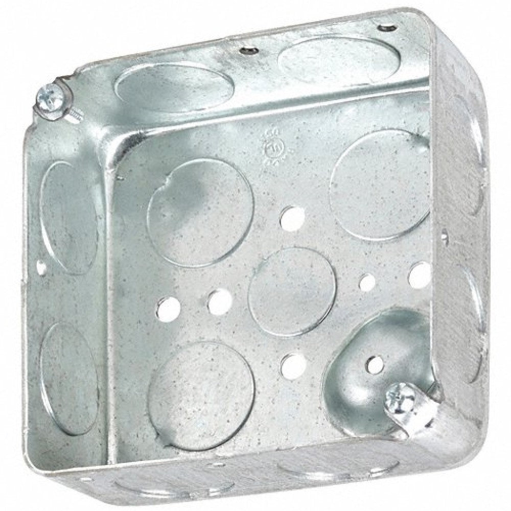 CAJA CUADRADA TROQUELADA 4" P/TUBO 3/4" PROF. 1 1/2" RACO