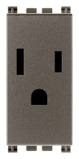 TOMACORRIENTE 2P+T 15A/127V. 1 MOD. USA METAL ARKE VIMAR