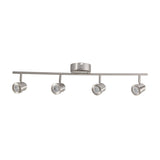 LUMINARIA SOBRE PONER VILLAFRANCA RIEL 4 LUCES LED 22W 120V LUZ CALIDA NIQUEL ESTEVEZ ***HAE2025***