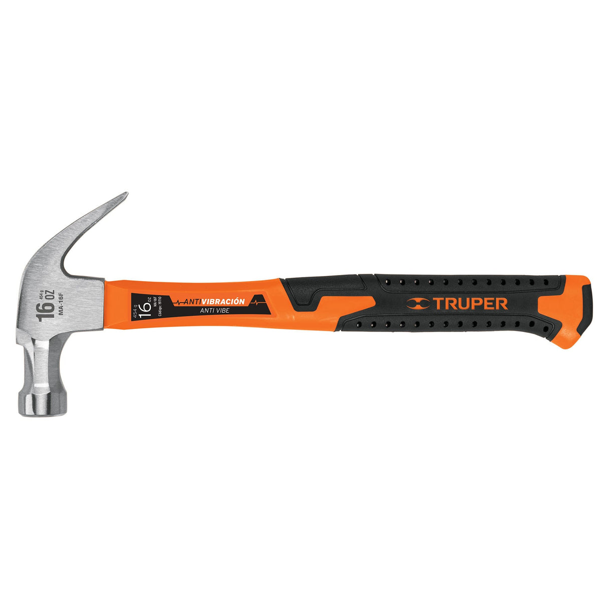 MARTILLO UÑA CURVA FIBRA DE VIDRIO 16OZ. 13" 33CM. MA-16F 19710 TRUPER *** OFRECER 1616A ***