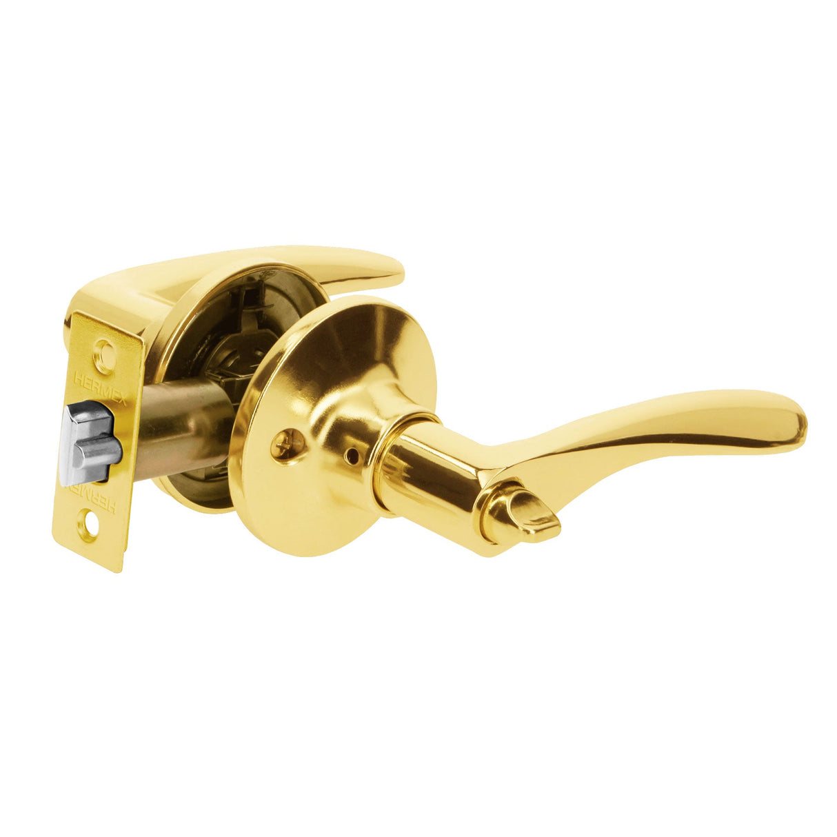 CERRADURA BASIC MANIJA CIL METAL RECAMARA LATONBRILLANTE MCA TRUPER HERMEX