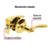 CERRADURA BASIC MANIJA CIL METAL BAÑO LATON BRILLANTE MCA TRUPER HERMEX