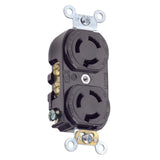 RECEPTACULO FIJO DUPLEX 1/2 VTA 2P 3H 15A 250V NEMA L6-15 NEGRO LEVITON