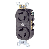 RECEPTACULO FIJO DUPLEX 1/2 VTA 2P 3H 15A 250V NEMA L6-15 NEGRO LEVITON
