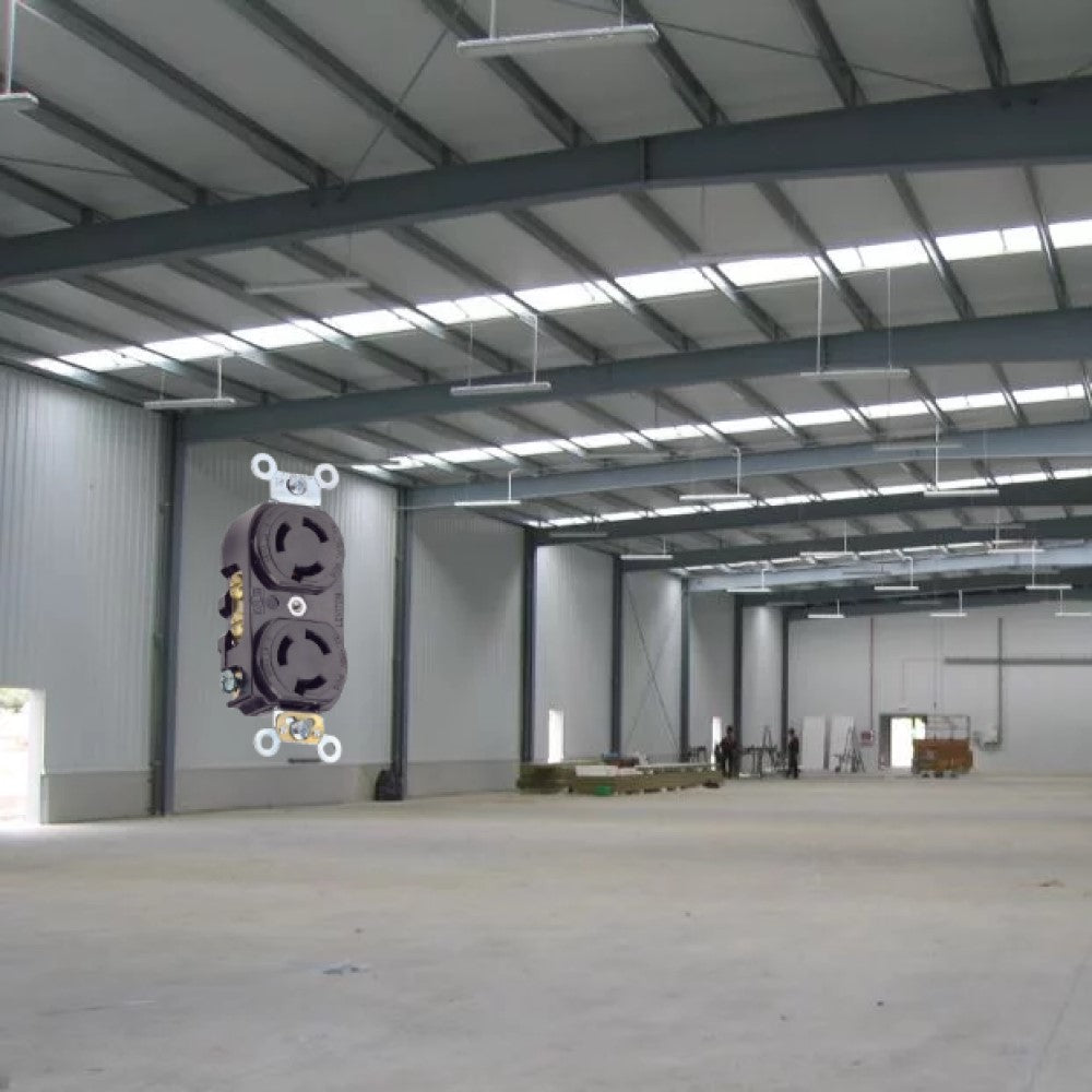 RECEPTACULO FIJO DUPLEX 1/2 VTA 2P 3H 15A 250V NEMA L6-15 NEGRO LEVITON