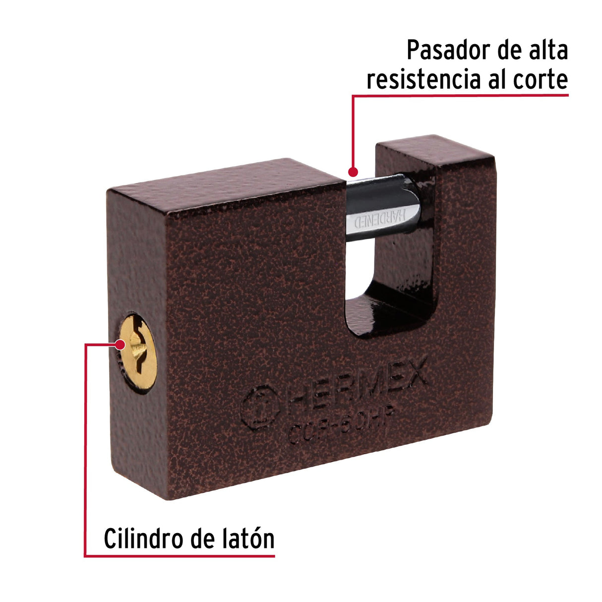 CANDADO ANTIPALANCA 50MM CUERPO DE HIERRO HERMEX BASIC MCA TRUPER