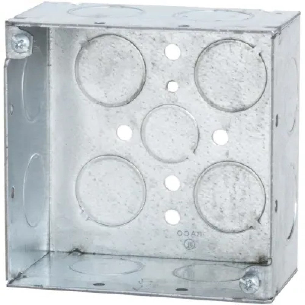 CAJA CUADRADA SOLDADA 4" P/TUBO 3/4" PROF. 2 1/8"