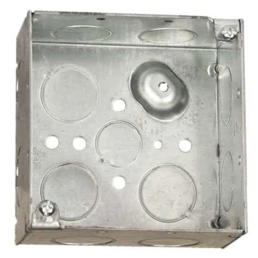 CAJA CUADRADA SOLDADA 4" P/TUBO 3/4" PROF. 2 1/8"
