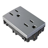 CONTACTO DUPLEX 2P+T 3 MOD. PLATINO STATUS METALIZADO