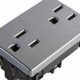 CONTACTO DUPLEX 2P+T 3 MOD. PLATINO STATUS METALIZADO