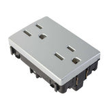 CONECTOR DÚPLEX ESTEVEZ STATUS 2 POLOS CON TIERRA 3 MÓDULOS TITANIO