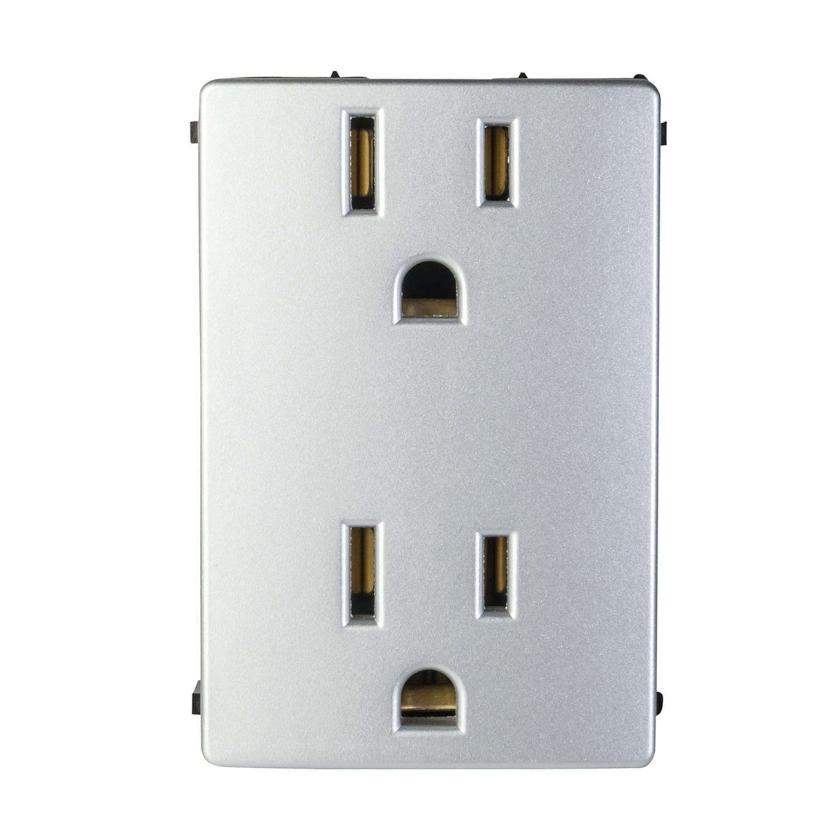 CONECTOR DÚPLEX ESTEVEZ STATUS 2 POLOS CON TIERRA 3 MÓDULOS TITANIO