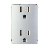 CONECTOR DÚPLEX ESTEVEZ STATUS 2 POLOS CON TIERRA 3 MÓDULOS TITANIO