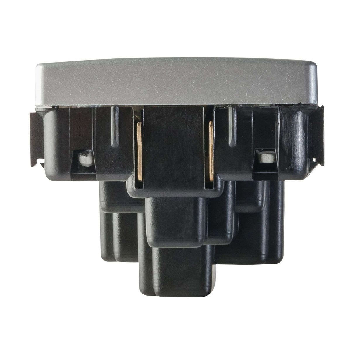 CONECTOR DÚPLEX ESTEVEZ STATUS 2 POLOS CON TIERRA 3 MÓDULOS TITANIO