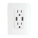 CONTACTO DÚPLEX ESTEVEZ STYLO STATUS 2P+T Y 2 USB 2.1A BLANCO CON PLACA BLANCO ALPINO
