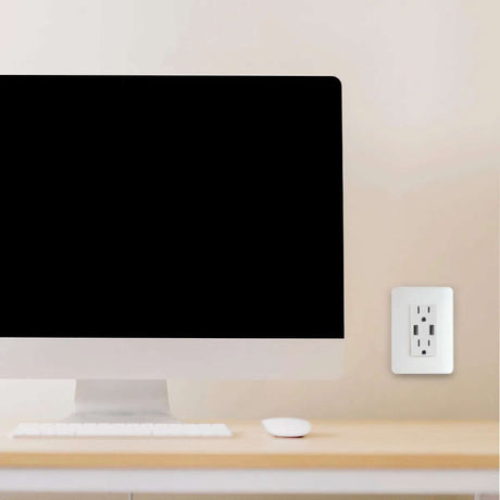 CONTACTO DÚPLEX ESTEVEZ STYLO STATUS 2P+T Y 2 USB 2.1A BLANCO CON PLACA BLANCO ALPINO