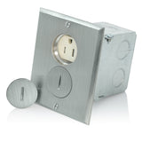 PLACA P/PISO C/CONTACTO DUPLEX 2P-3H 20A/125V. SATIN 25249-TFN LEVITON