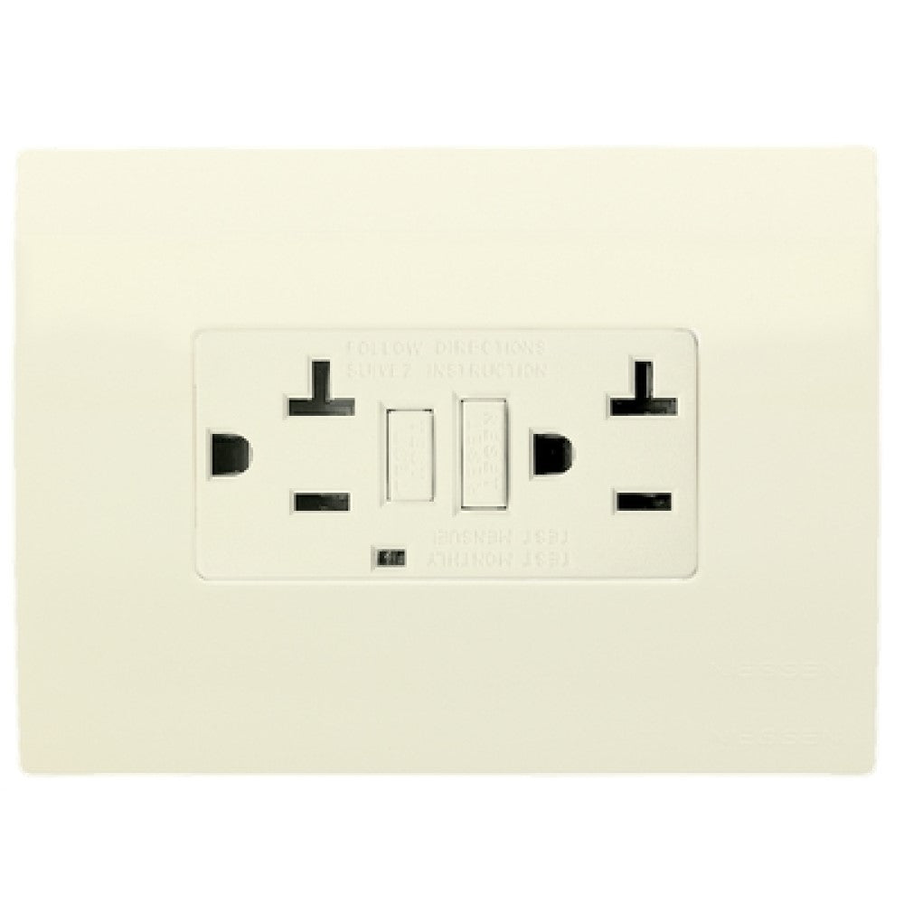 CONTACTO DUPLEX ESTEVEZ STATUS GFCI BLANCO CON PLACA BLANCO MARFIL