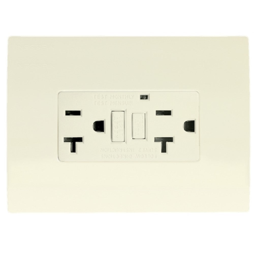 CONTACTO DUPLEX ESTEVEZ STATUS GFCI BLANCO CON PLACA BLANCO MARFIL