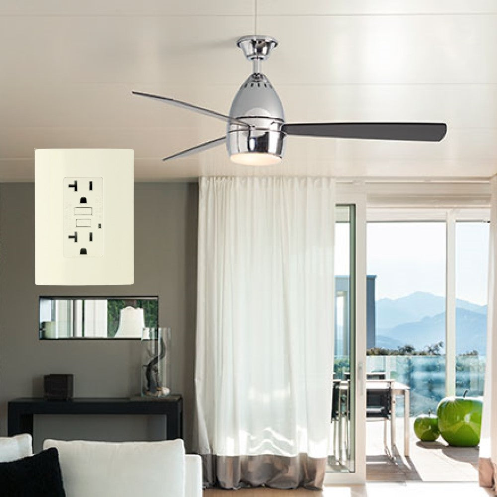 CONTACTO DUPLEX ESTEVEZ STATUS GFCI BLANCO CON PLACA BLANCO MARFIL