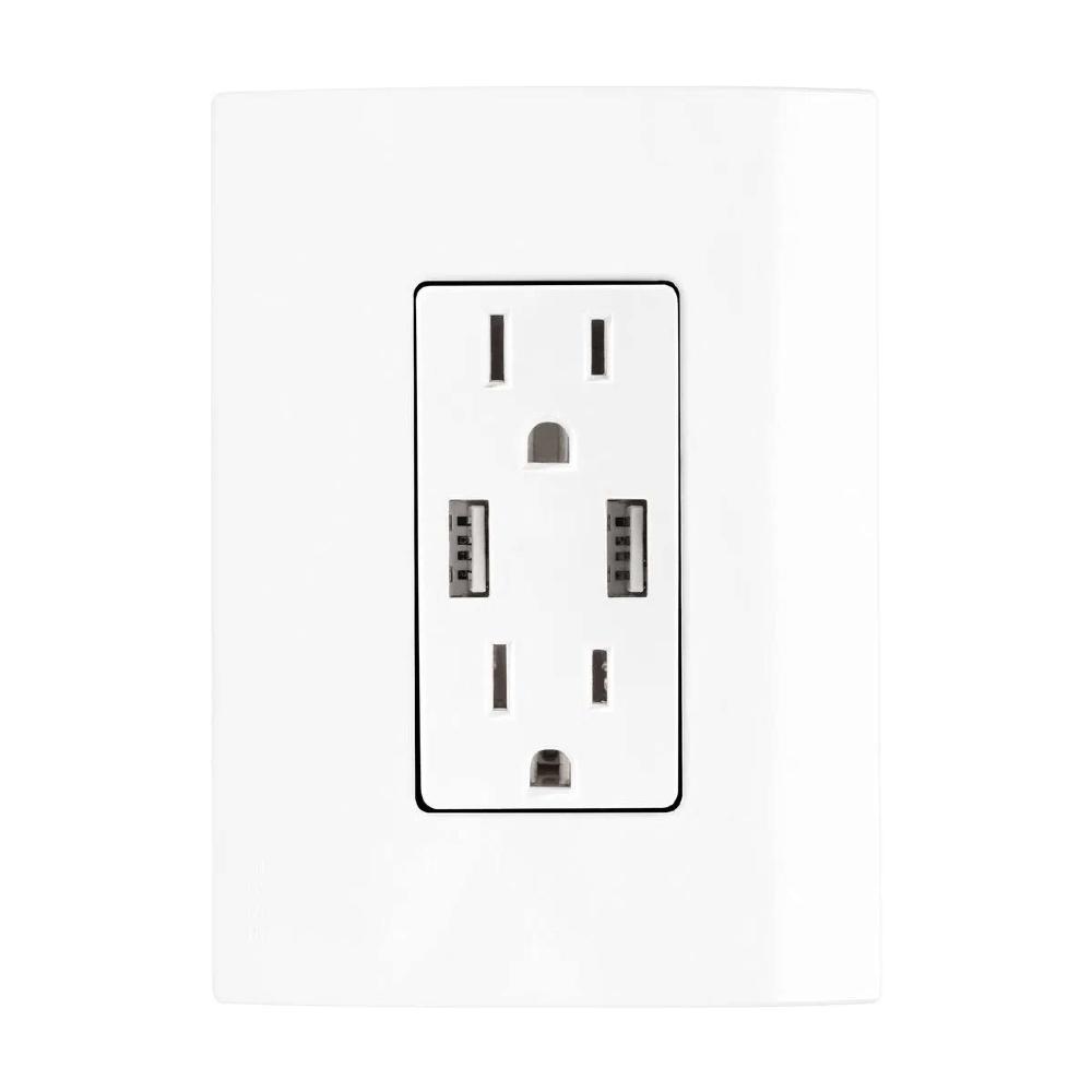 CONTACTO DÚPLEX ESTEVEZ STYLO STATUS 2P+T Y 2 USB 1.5A BLANCO ALPINO