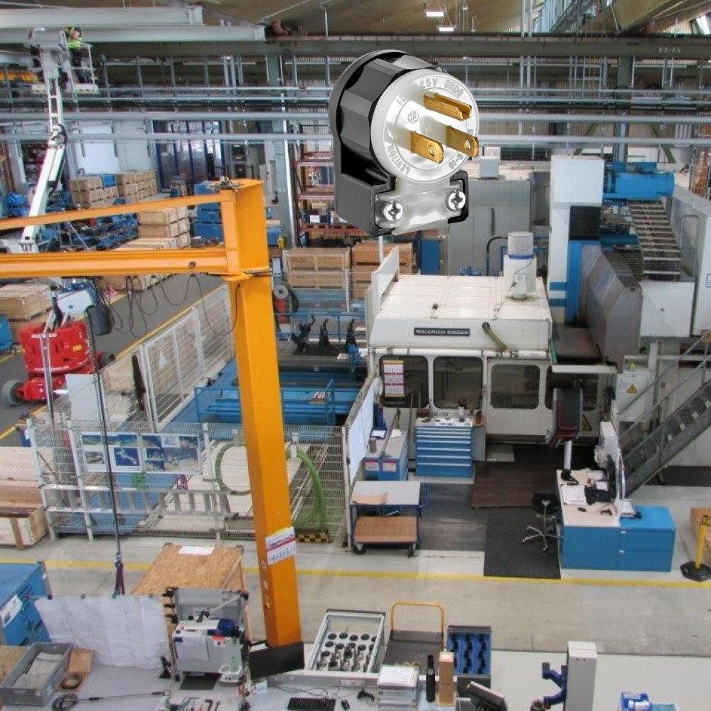 CLAVIJA ANGULAR NYLON 2P 3H 15A 125V NEGRA-BLANCA LEVITON