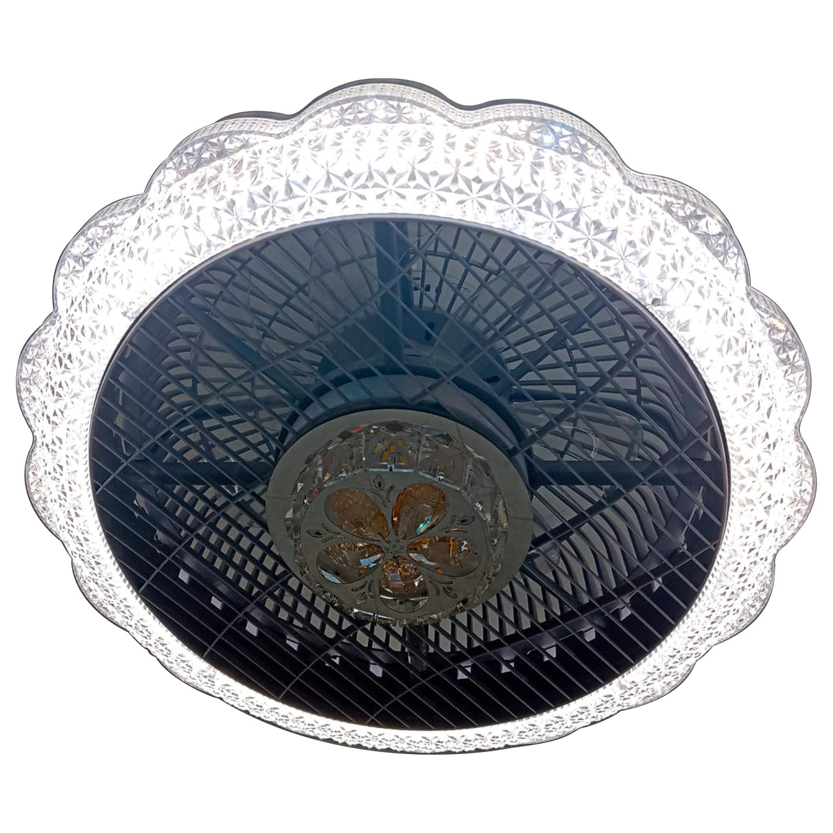 LUMINARIA DECORATIVA C/ VENTILADOR 45W 3 CAMBIOS DE LUZ FLOR