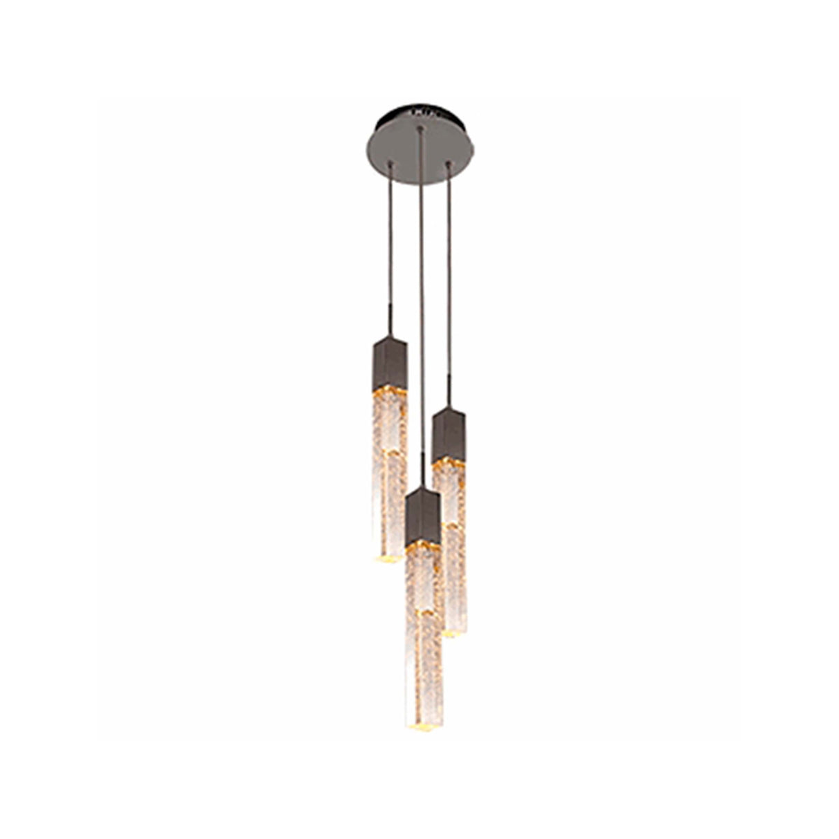 LUM COLGANTE 3 LUCES GU10 5W CROMO CLARO MCA CLASS