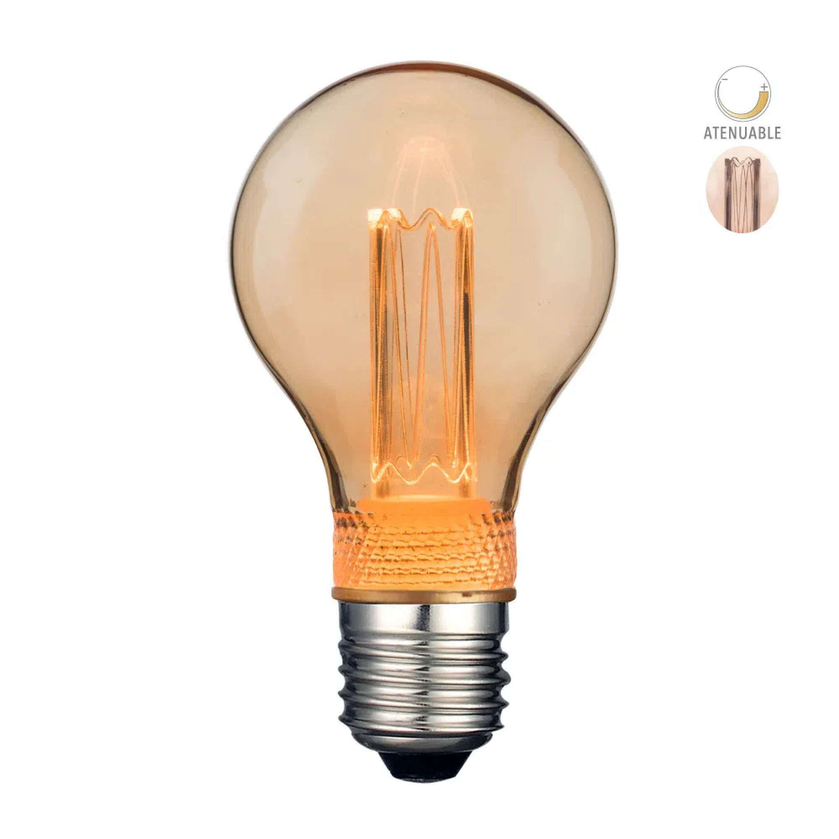 FOCO LED TECNOLITE ADHAFERA TIPO VINTAGE 2.3W LUZ SUAVE CÁLIDA BASE E27 ATENUABLE FILAMENTO VERTICAL