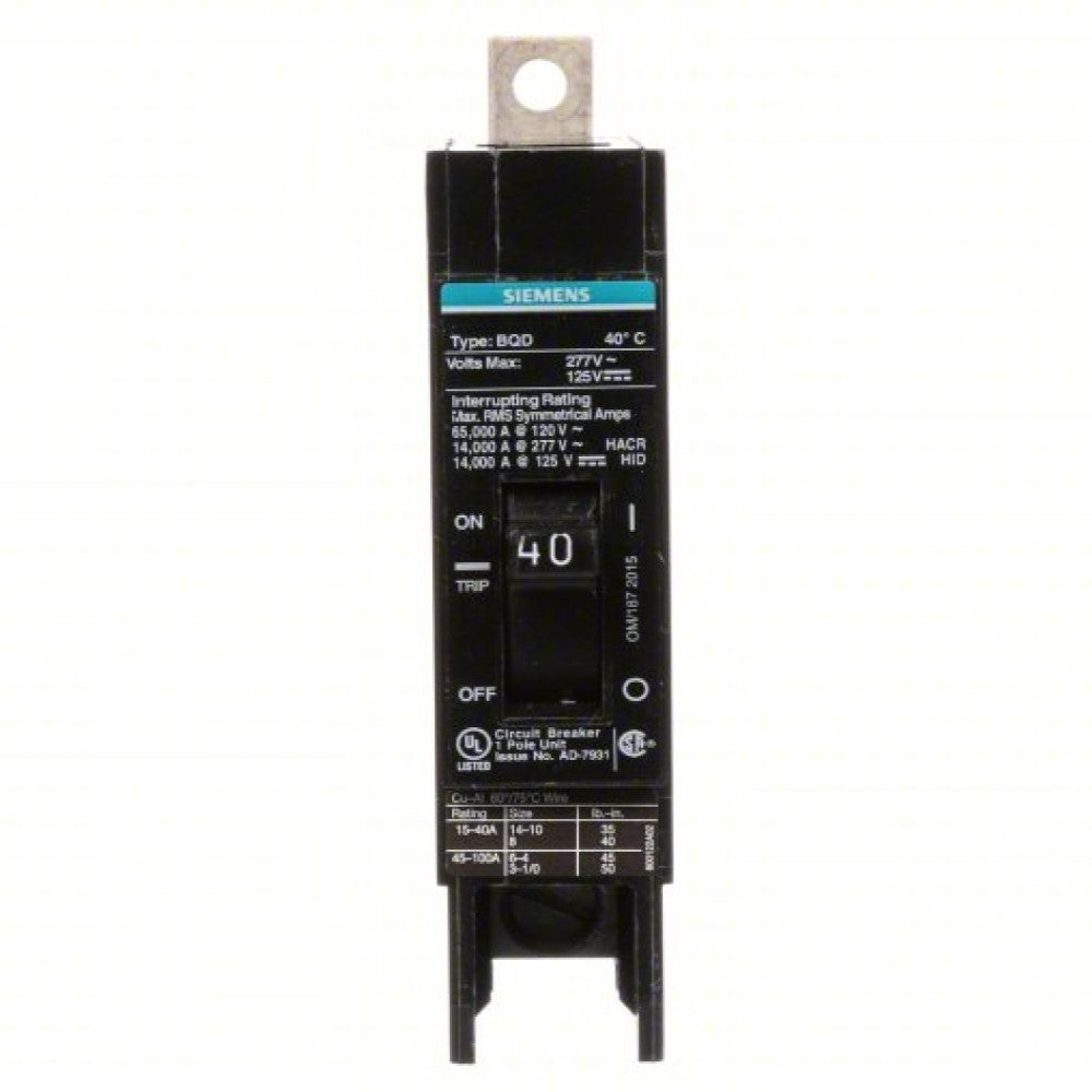 INTERRUPTOR BQD 1X40A/440V. BQD140 A7B10000001107 A7B10000022563 SIEMENS
