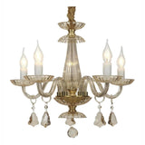 LAMPARA COLGANTE LUMICENTRO CANDELABRO COLOR DORADO DE 5 LUCES LUMIMEXICO